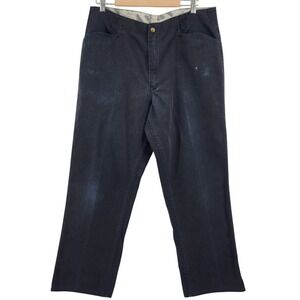 VTG Ben Davis Original Ben's Work Pants Mens 38x30 Black Slant Pockets Wide Leg